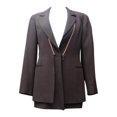 Giacca doppia Claude Montana in misto lana marrone
