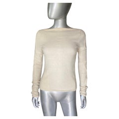 Claude Montana Fitted Off-White Angora Sweater Italy Size Small