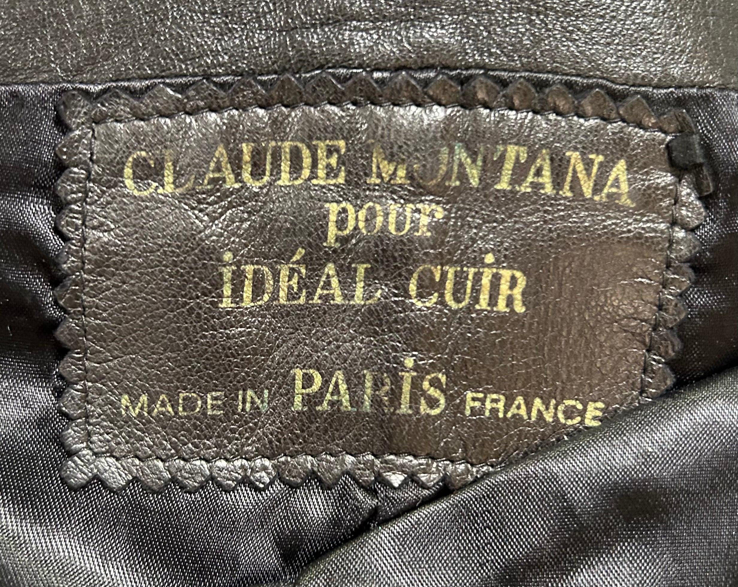 Claude Montana for Idéal-Cuir Late Leather Zip Up Moto Bustier, 1970s In Good Condition For Sale In Los Angeles, CA