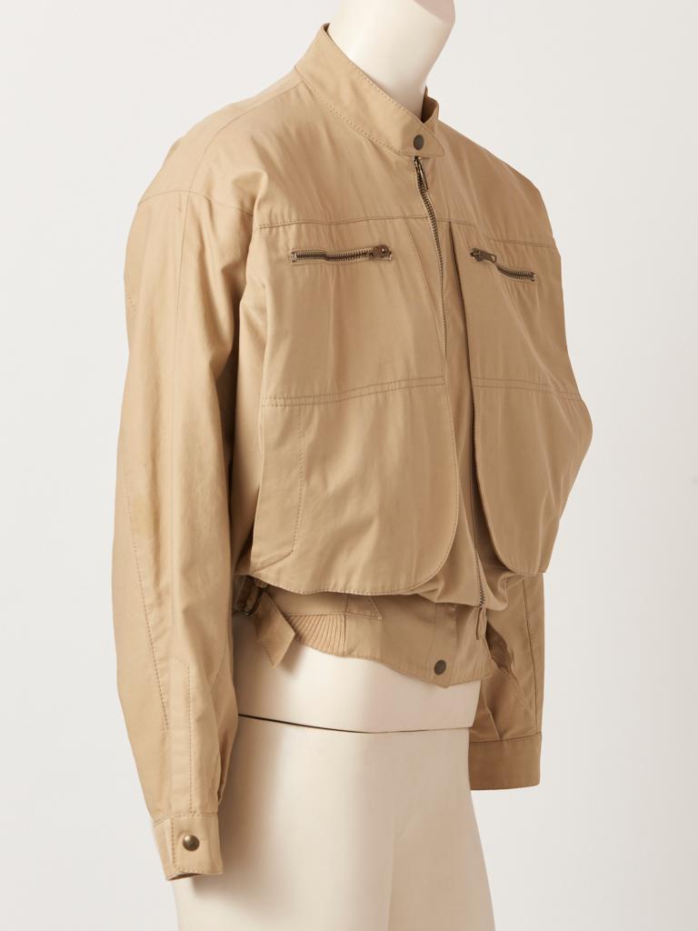 how to wear a beige bomber jacket