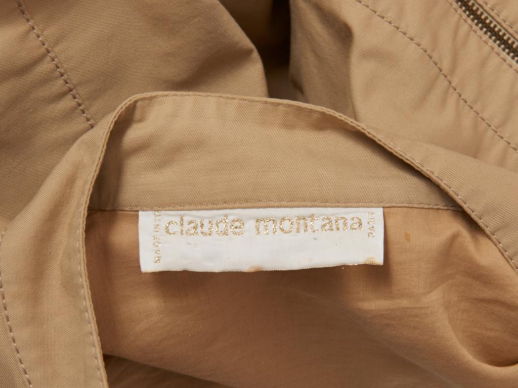 Claude Montana Khaki Bomber Jacket In Good Condition In New York, NY