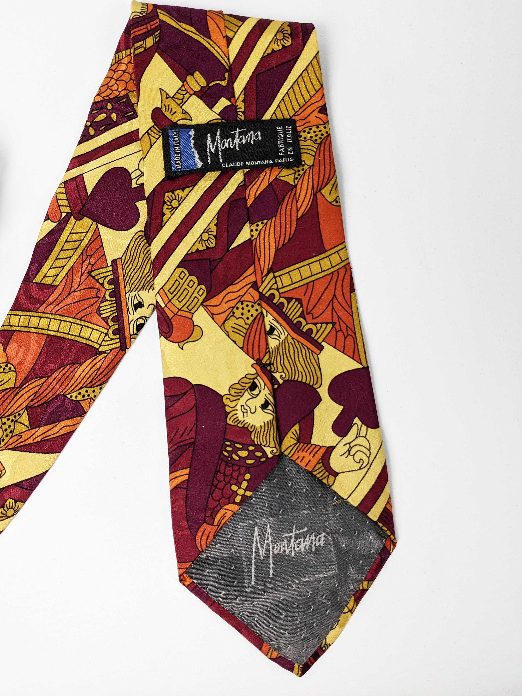 Claude Montana Mens Pure Silk Tie In Excellent Condition In Doncaster, South Yorkshire