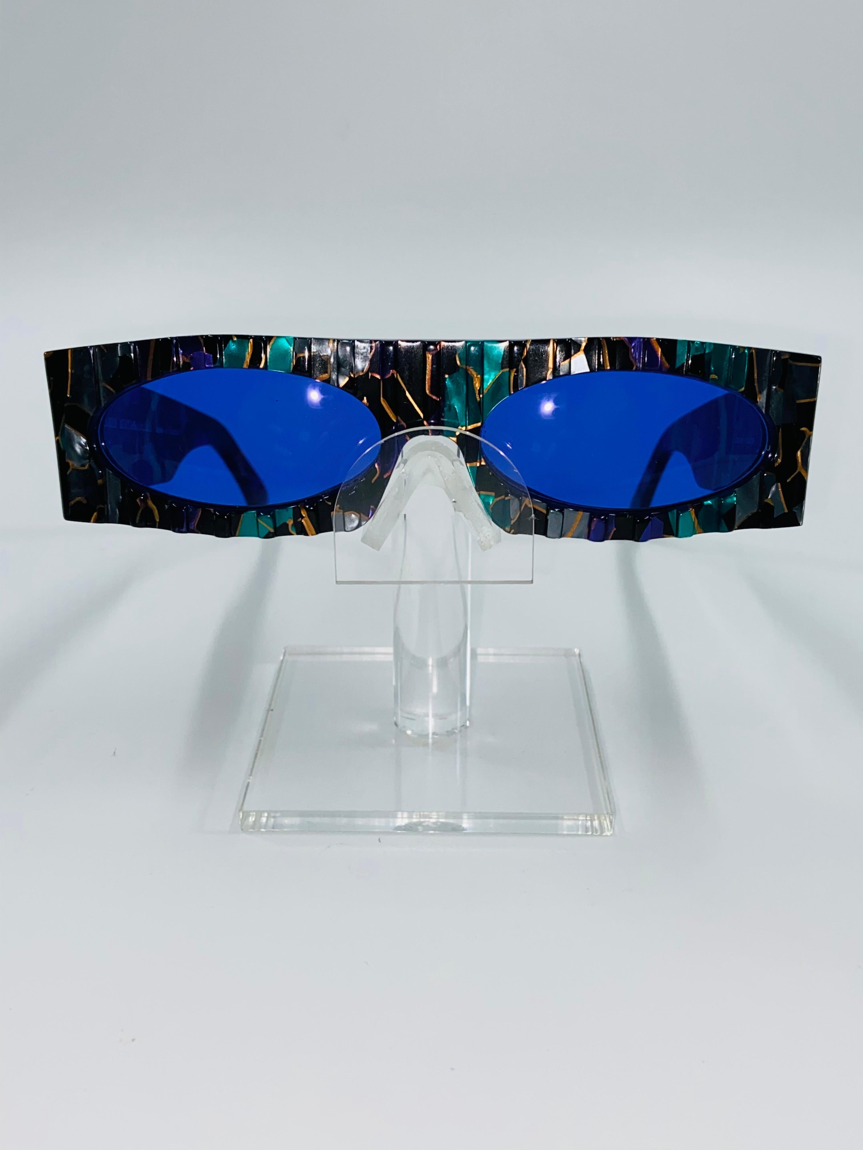 Claude Montana / Mikli New Wave 1980's Vintage Multi Colored Textured Frames. Purple Tint Lense . Very good condition. 

*ALL SALES FINAL*

Made in France 
