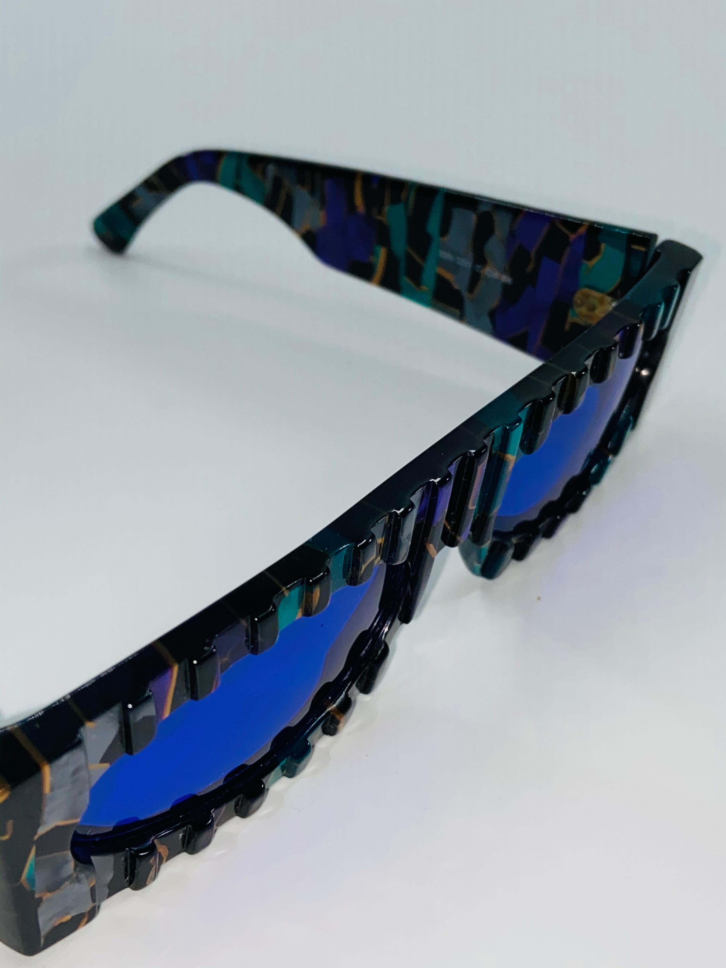 Claude Montana / Mikli New Wave 1980's Vintage Multi Colored Textured Frames 3