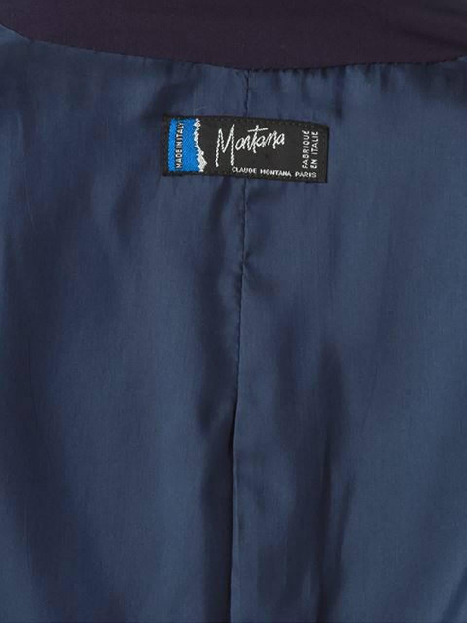 1980s Claude Montana Navy Wool Jacket In Excellent Condition In Paris, FR