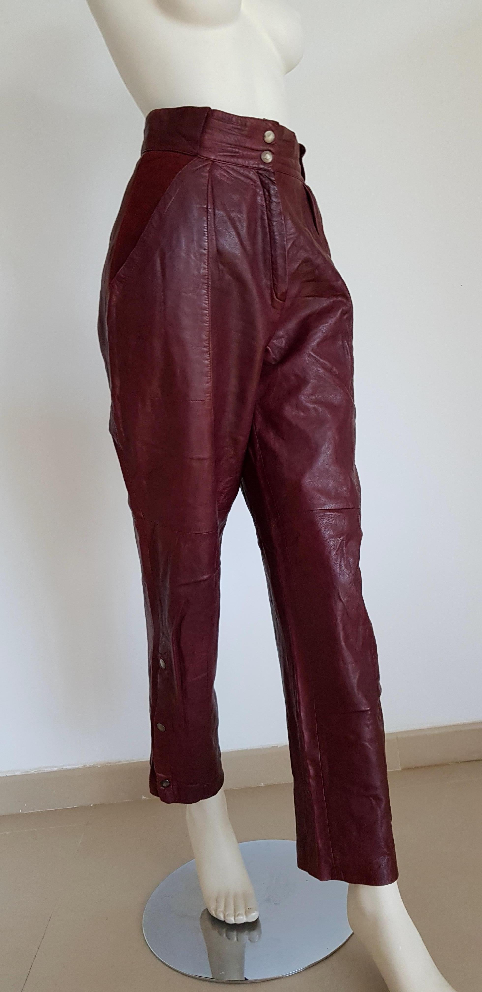 1980s Claude Montana lamb leather pants-