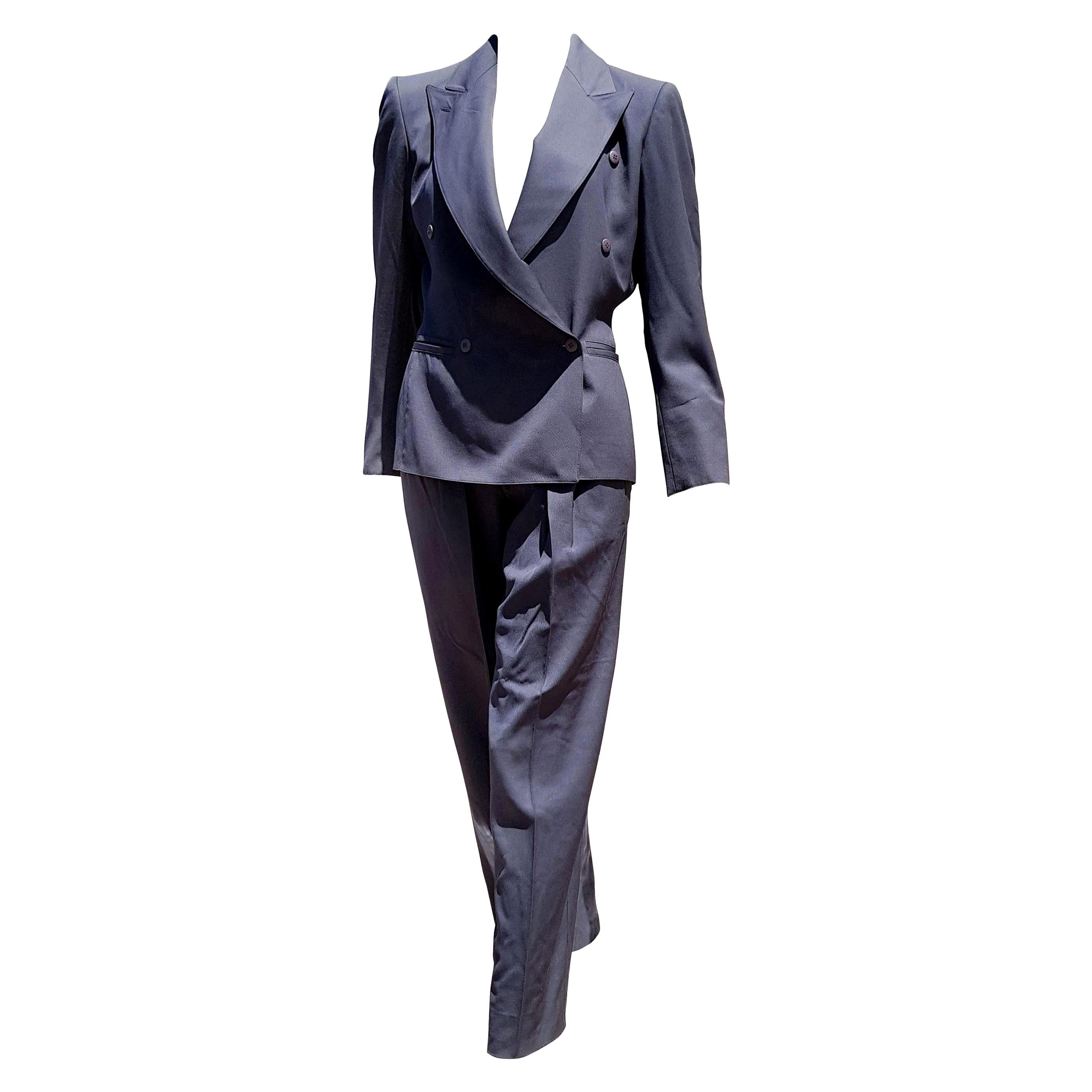 Claude MONTANA "New" Haute Couture Blue Wool Pants Suit - Unworn  For Sale