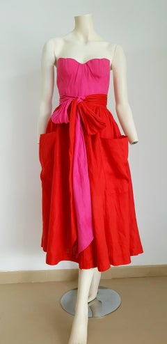 Claude MONTANA "New" Haute Couture Corset Knotted Bands Waist, Dress - Unworn