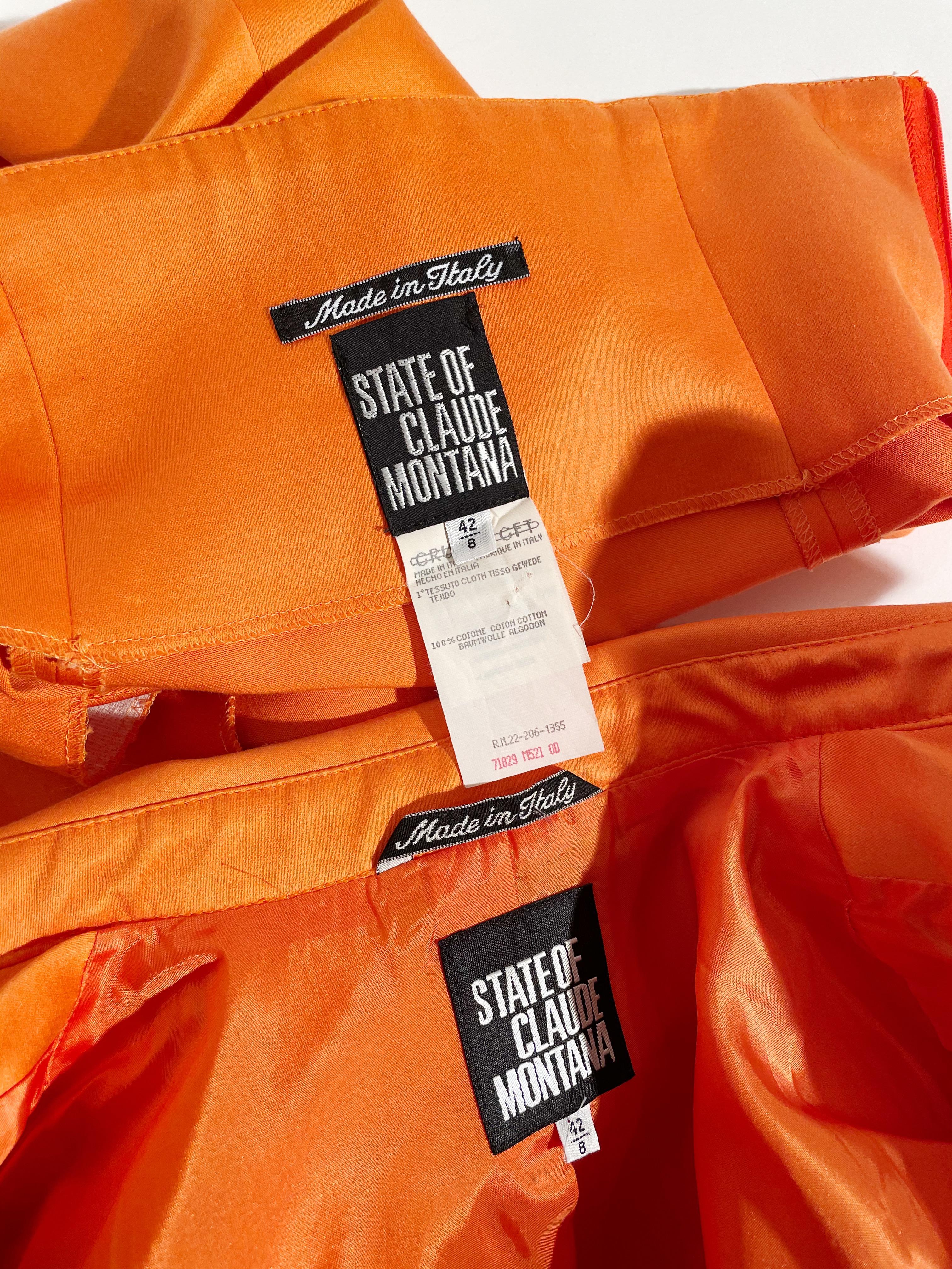 Claude Montana Orange Skirt Suit  For Sale 3