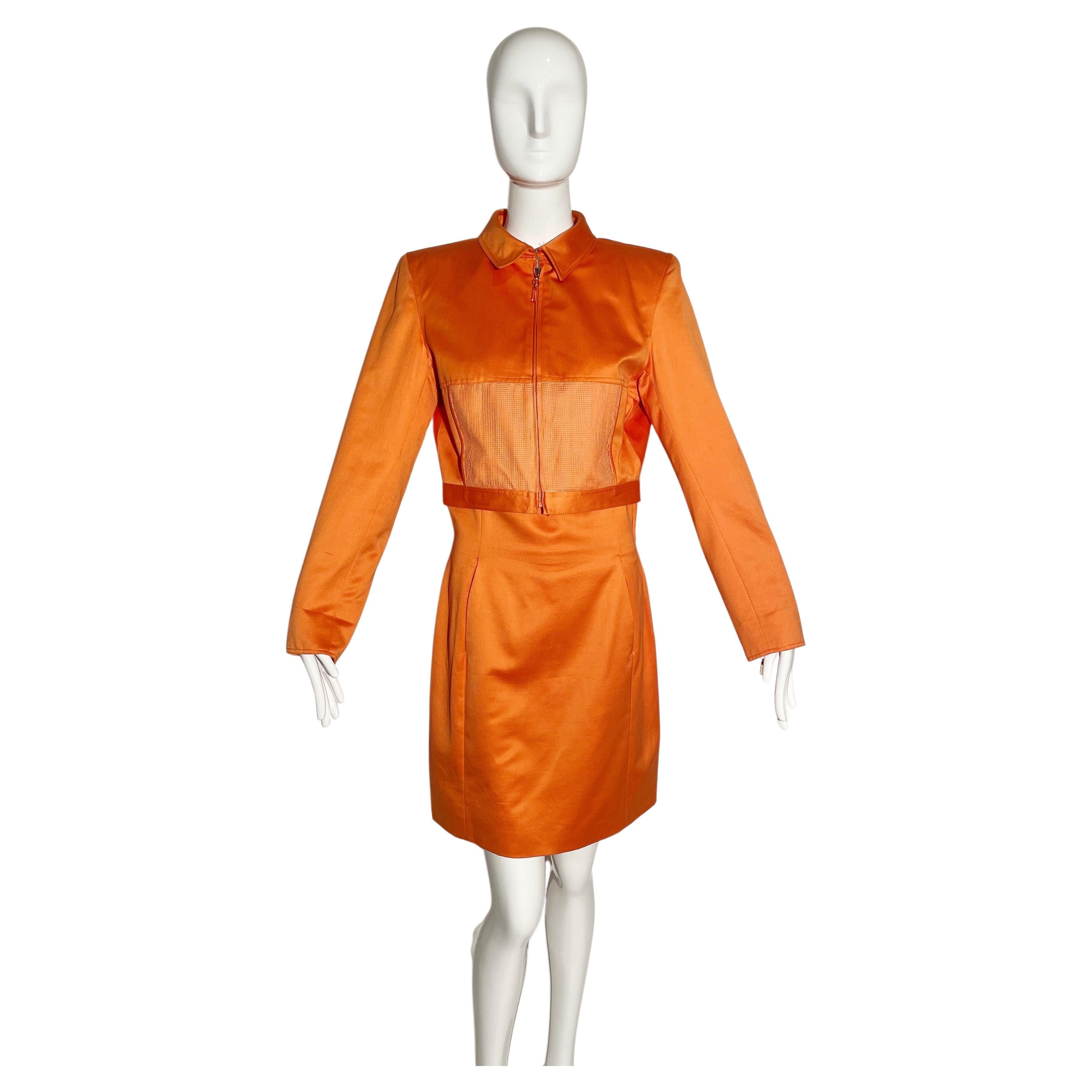 Claude Montana Orange Skirt Suit  For Sale