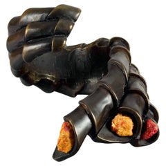 CLAUDE MONTANA Pour Claire DEVE Skulpturale, konische, abgestufte Claw Manschette Armband