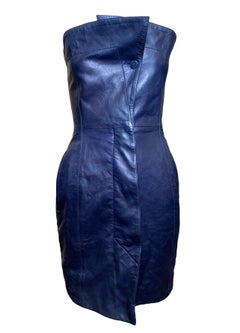Claude Montana Seltenes trägerloses Minikleid aus Lammleder, 1970er Jahre