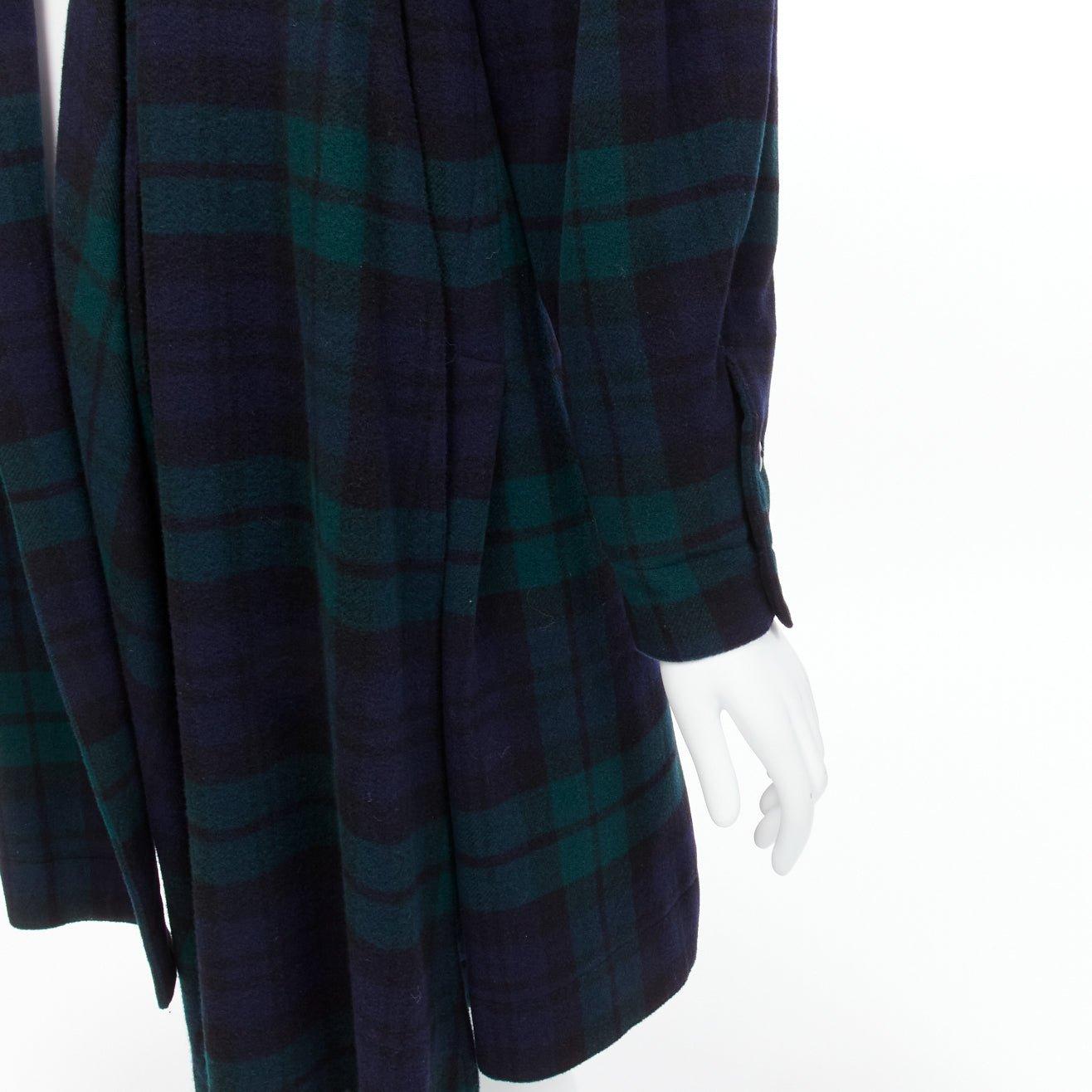 CLAUDE MONTANA  Scottish plaid scarf collar strong shoulder d coat IT9A3 S For Sale 5
