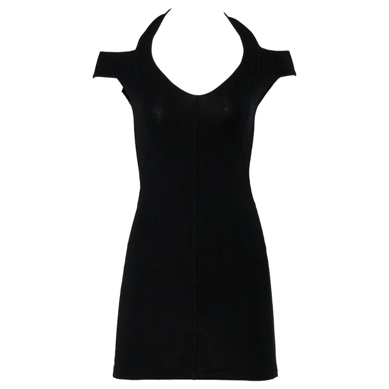 Claude Montana Sexy Vintage Black Body Con Cut Out Shoulders Mini Dress at 1stDibs Claude Montana Sexy Vintage Black Body Con Cut Out Shoulders Mini Dress at 1stDibs