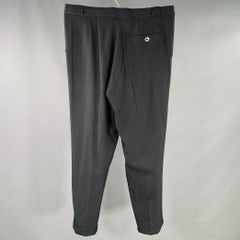 CLAUDE MONTANA Taille 36 Pantalon habillé noir à devant plat