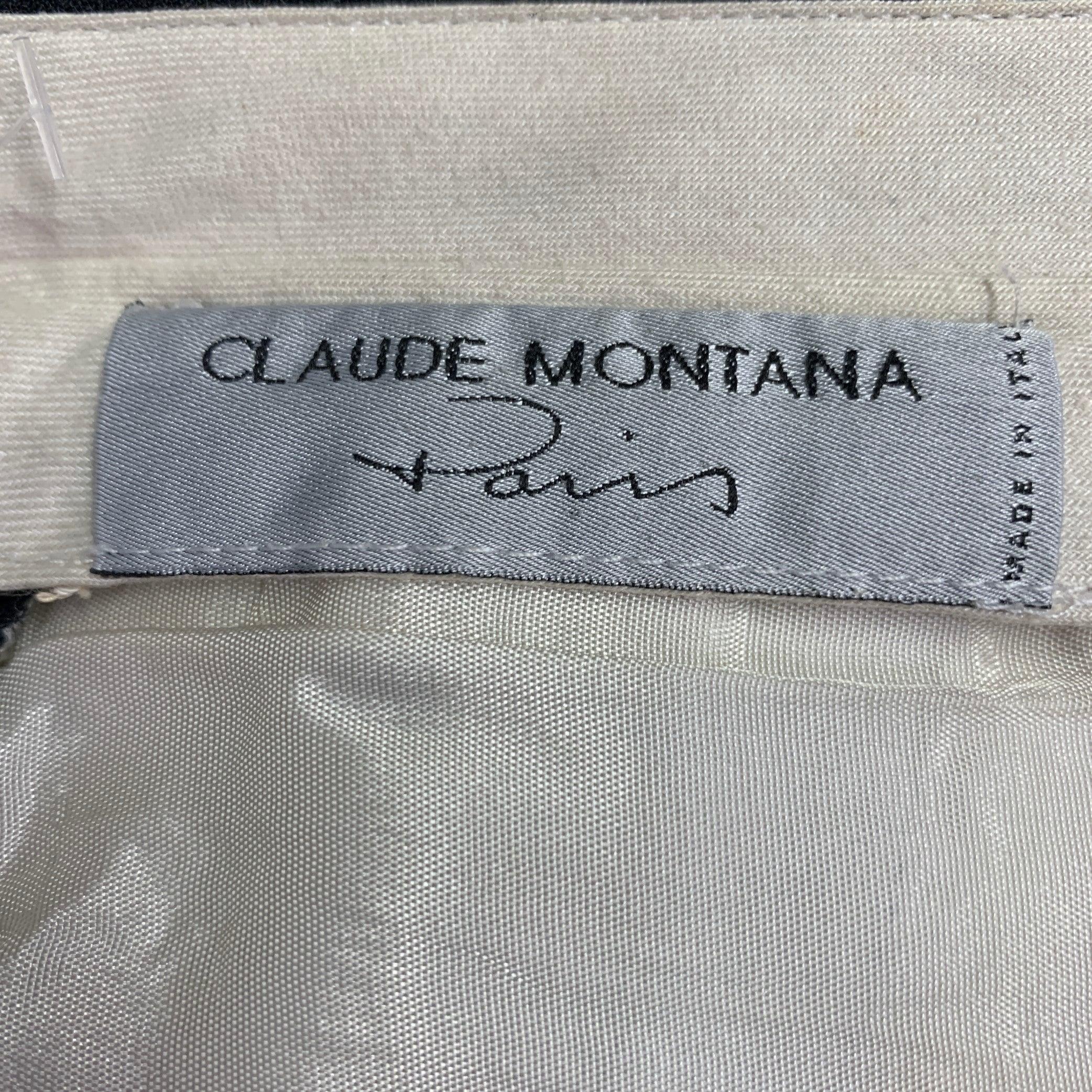 Claude Montana Taglia 36 Pantaloni neri a zampa d'elefante in vendita 2