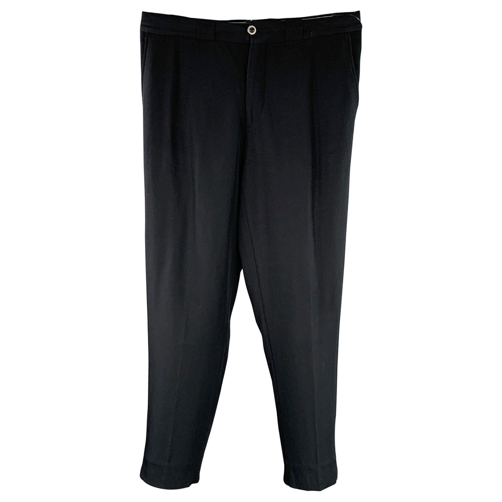 CLAUDE MONTANA Größe 36 Schwarzes flaches Kleid mit flacher Vorderseite