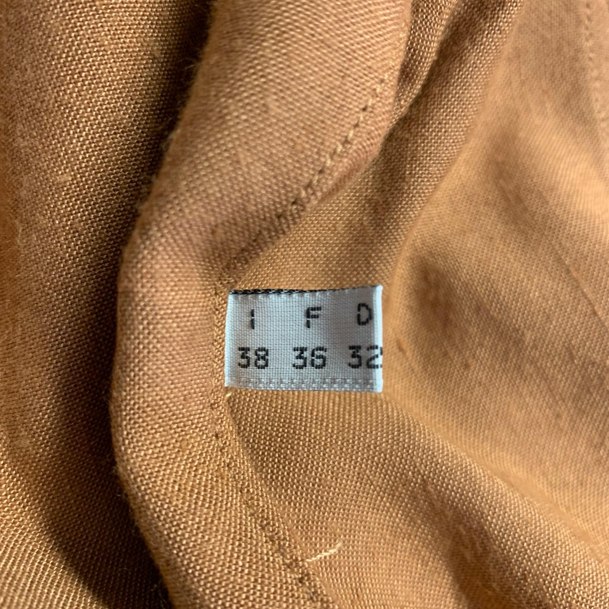 Claude Montana Taglia 4 Pantaloni a pieghe frontali marroni in misto lino in vendita 3