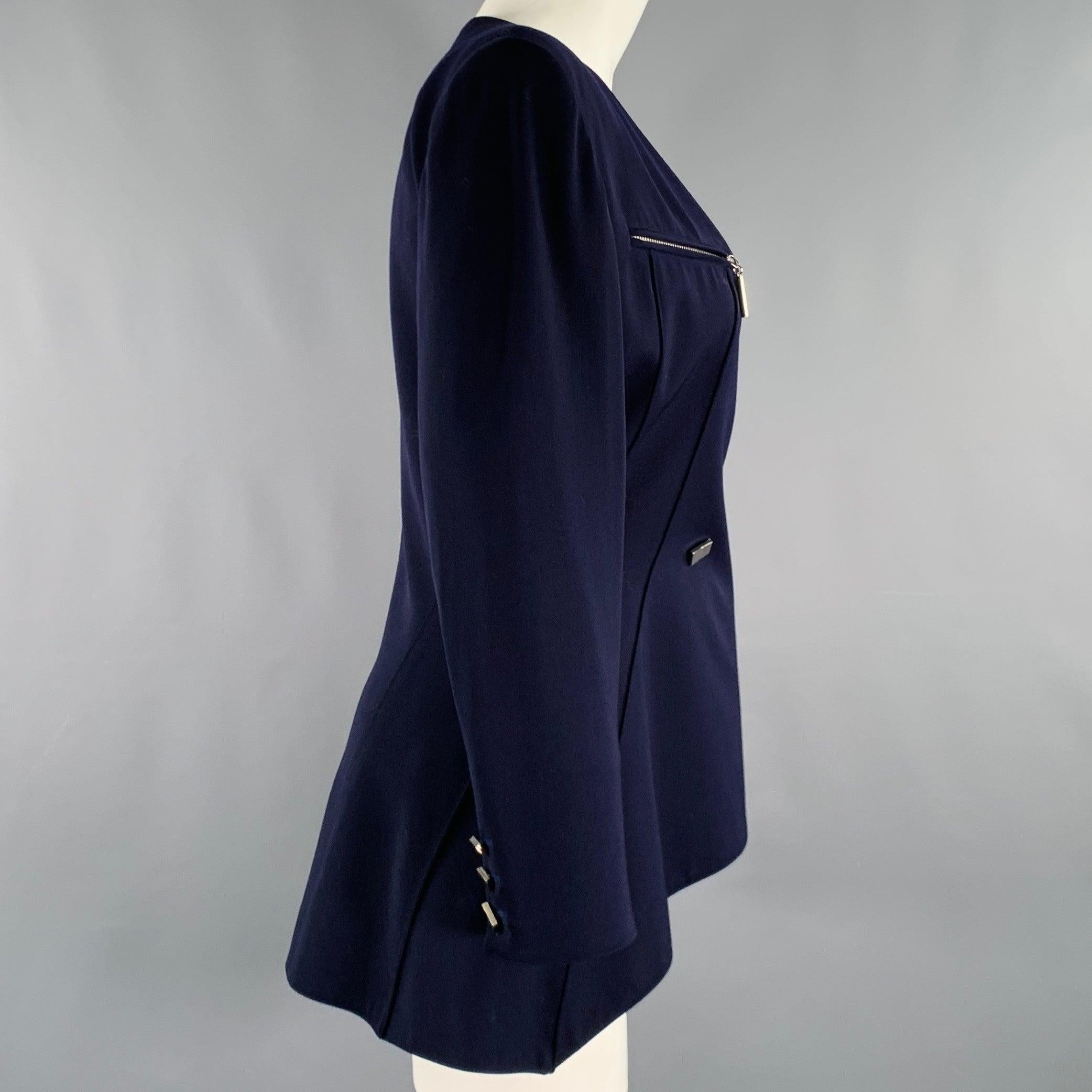 Noir CLAUDE MONTANA Taille S Veste à épaulettes en laine violette en vente