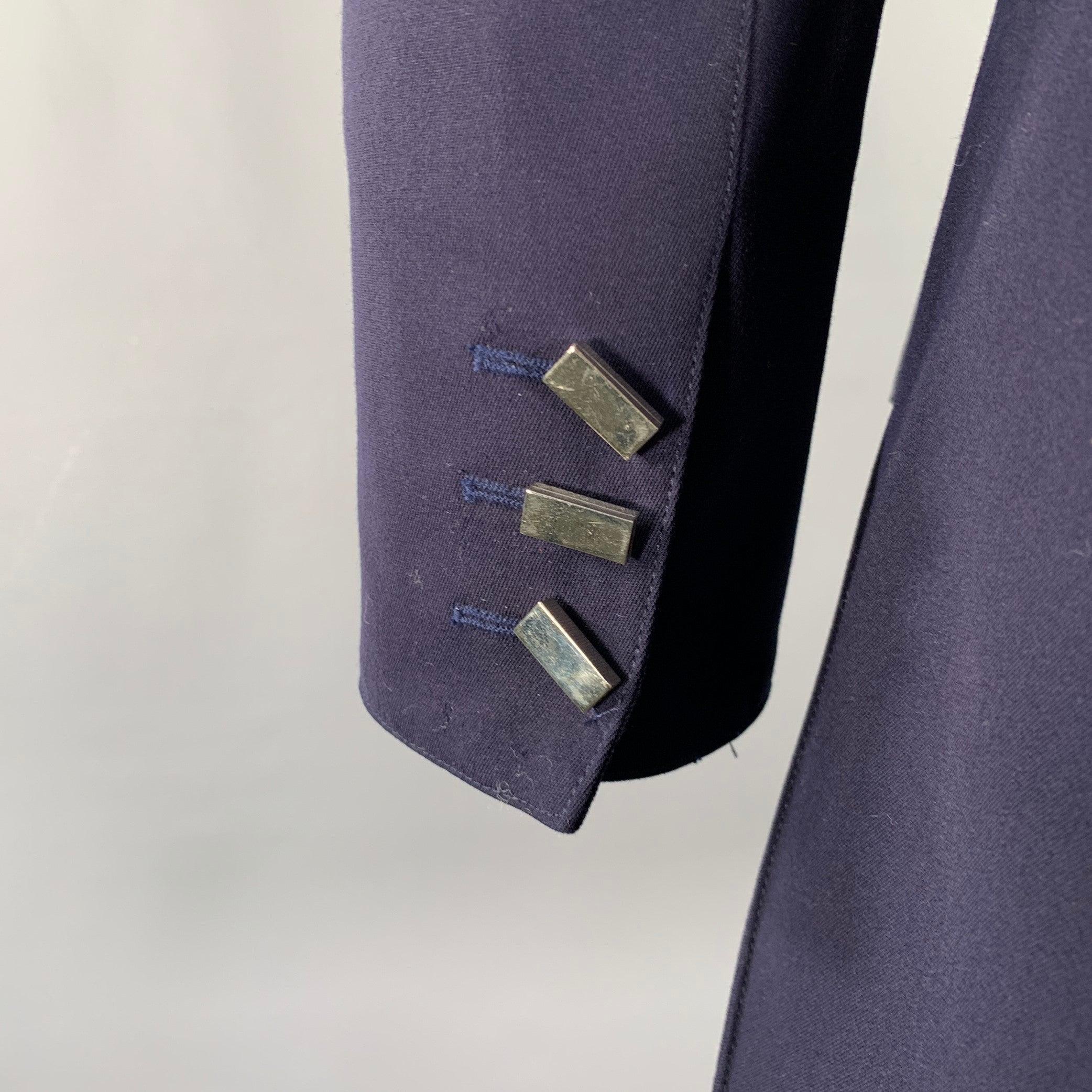 Women's CLAUDE MONTANA Size S Purple Wool Shoulder Pads Jacket For Sale