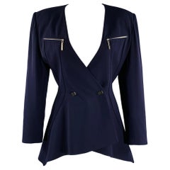 CLAUDE MONTANA Taille S Veste à épaulettes en laine violette