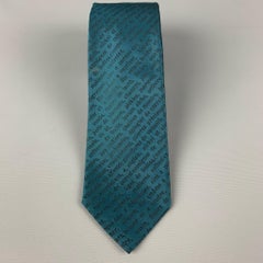 CLAUDE MONTANA Teal Silk Epingles de Cravates Tie