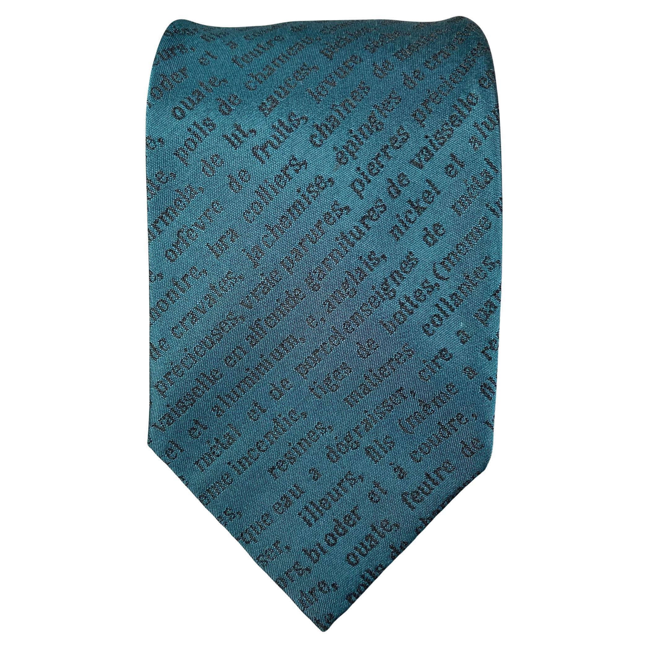 CLAUDE MONTANA Teal Silk Epingles de Cravates Tie