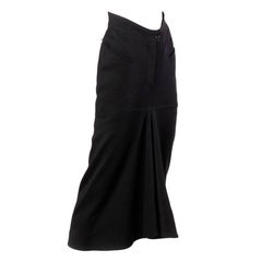 Claude Montana Vintage 1980s Avant Garde Wool Flounce Skirt