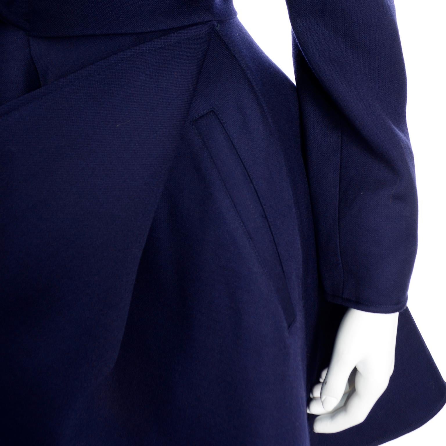 Claude Montana Vintage Layered Princess Coat in Royal Blue Wool 1