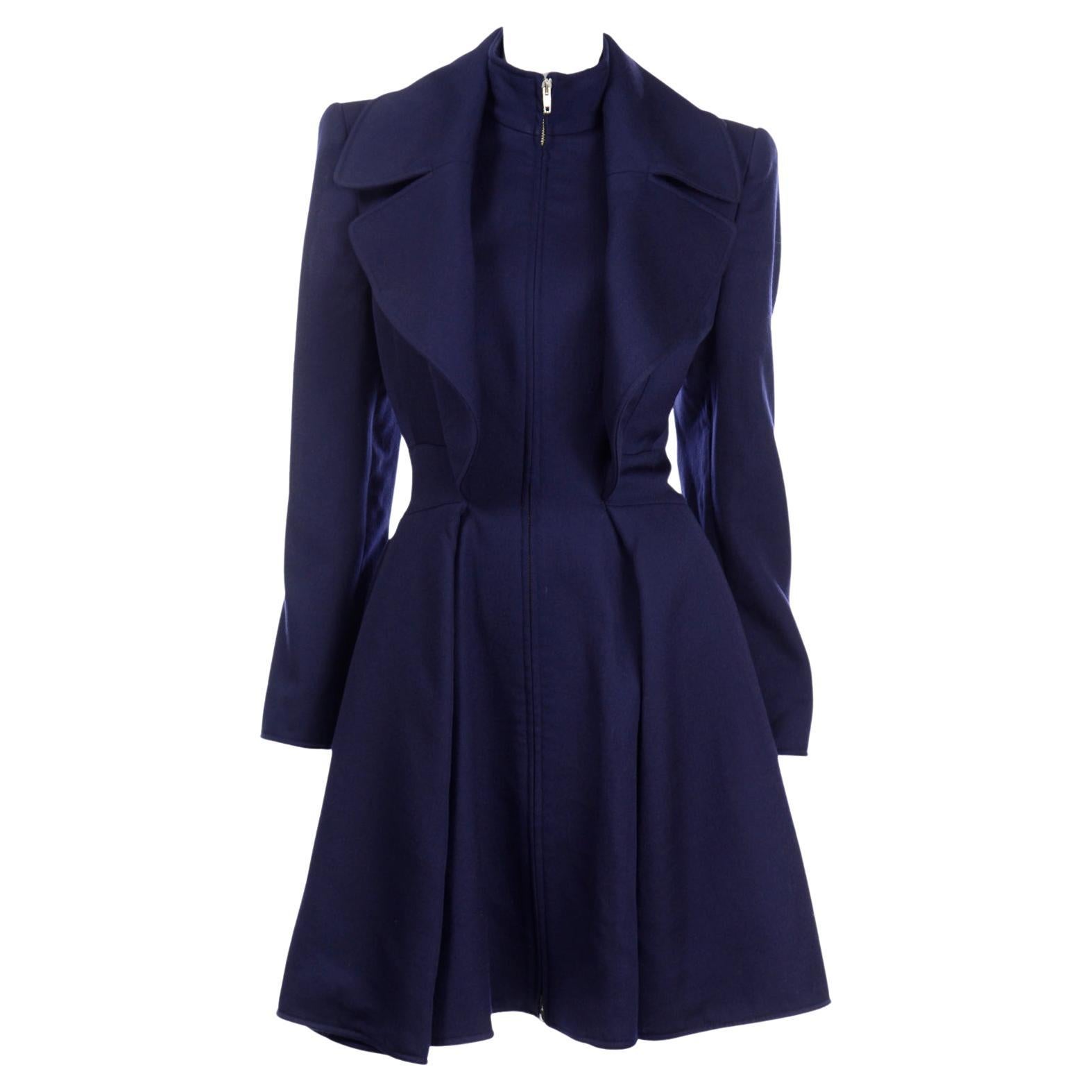 Claude Montana Vintage Layered Princess Coat in Royal Blue Wool