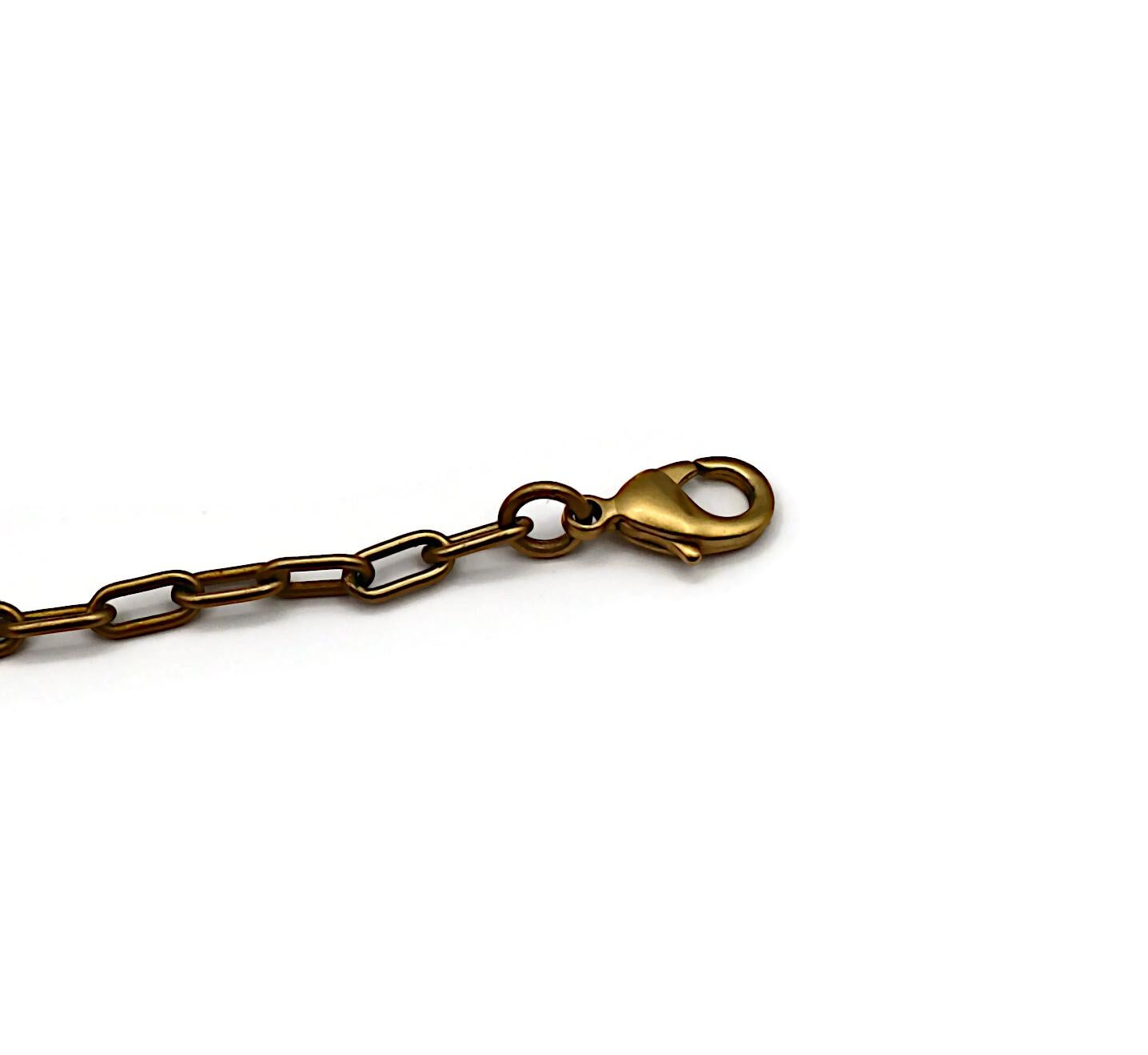 CLAUDE MONTANA Vintage Matte Gold Tone Geometric Choker Necklace For Sale 11