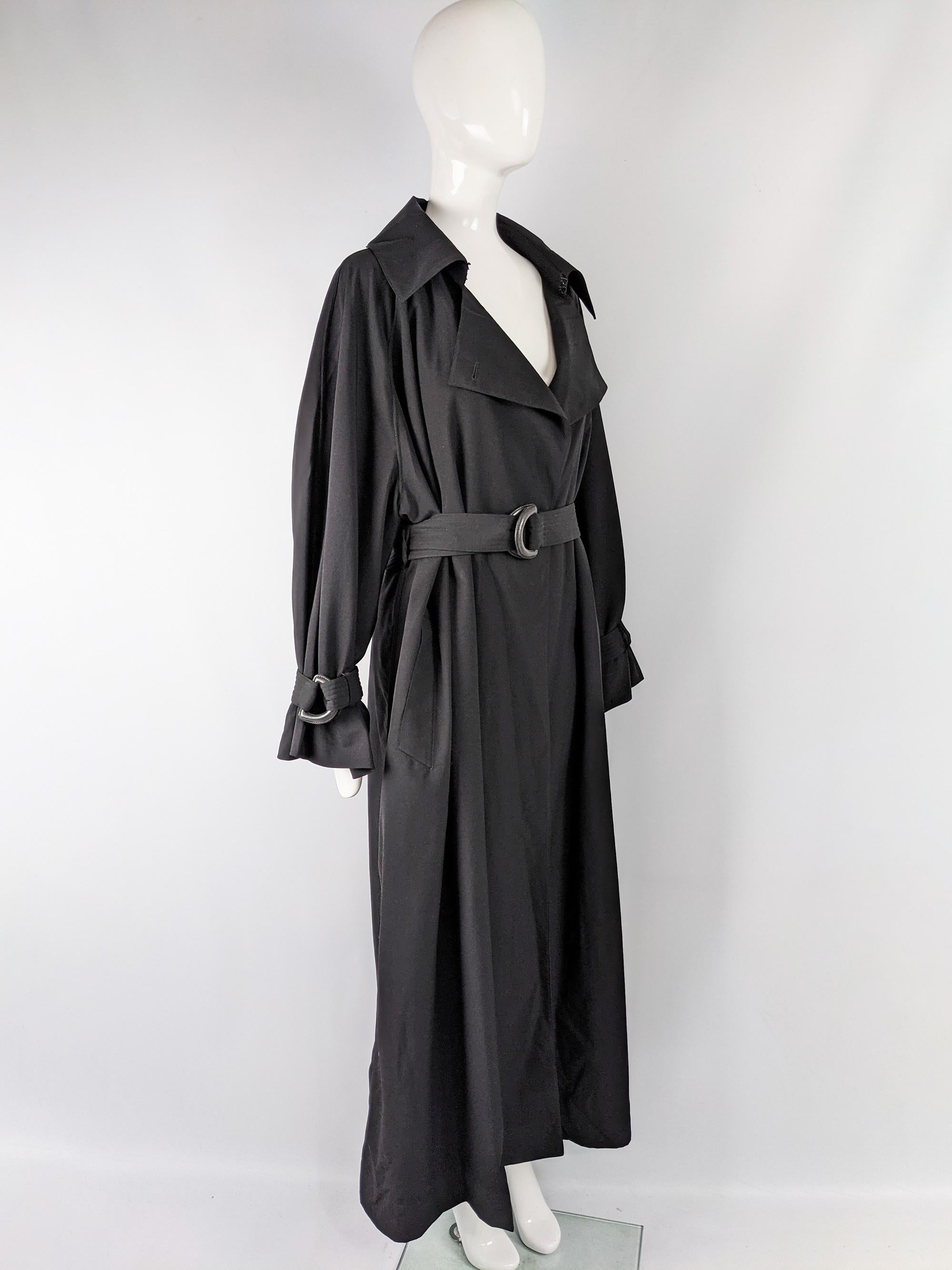 Claude Montana Vintage Maxi Trench Coat, 1980s In Good Condition In Doncaster, South Yorkshire
