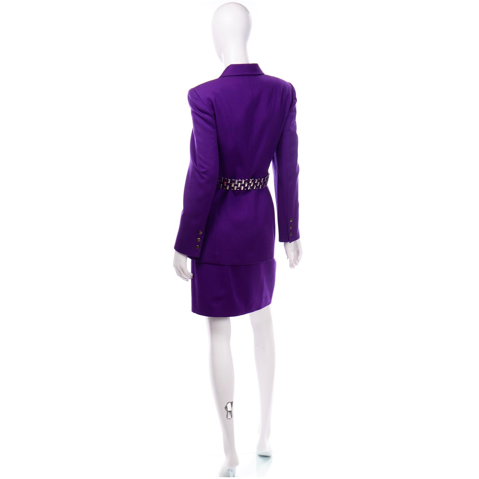 belt purple skirt
