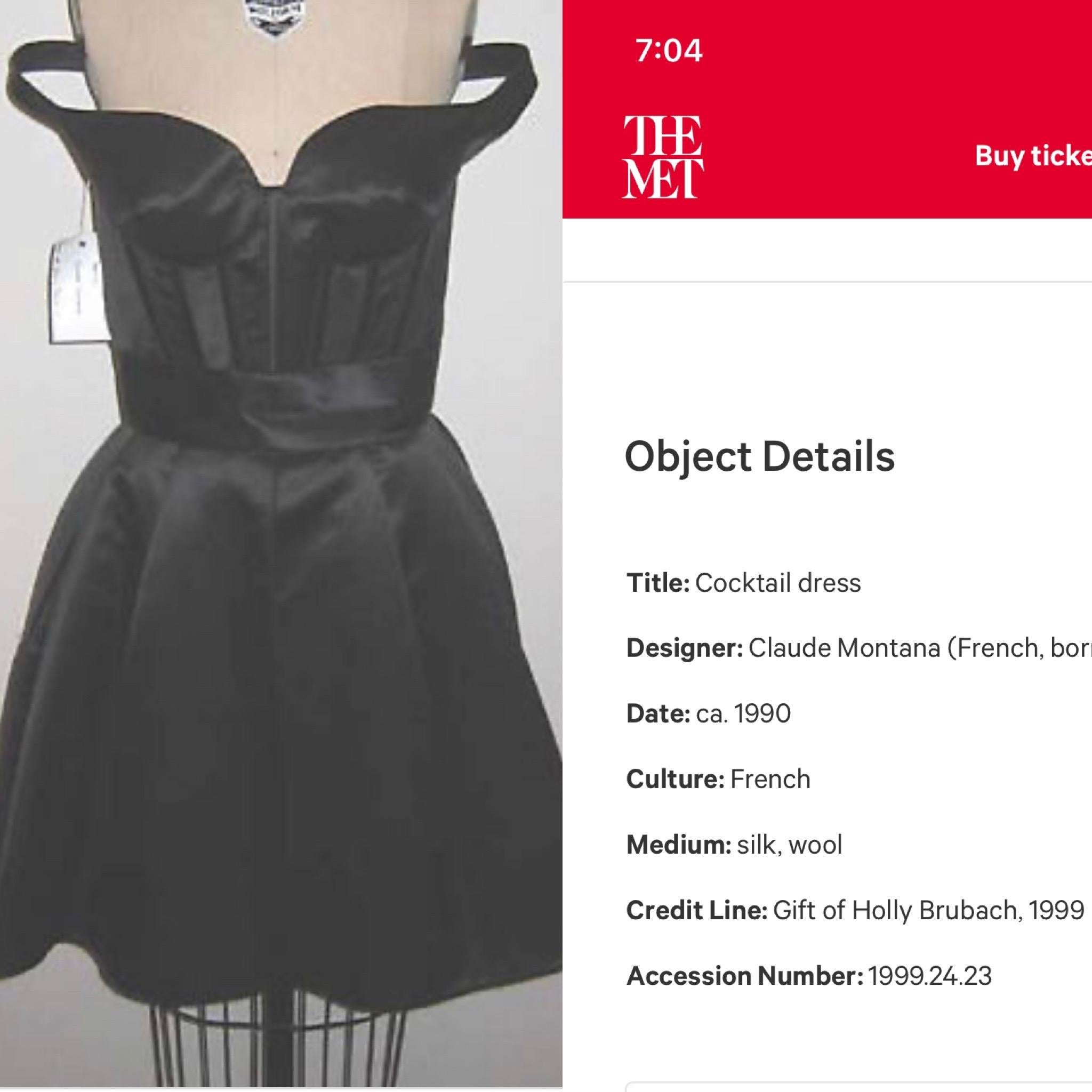 Claude Montana Vintage Silbernes Korsettkleid aus der Met Museumssammlung im Angebot 8