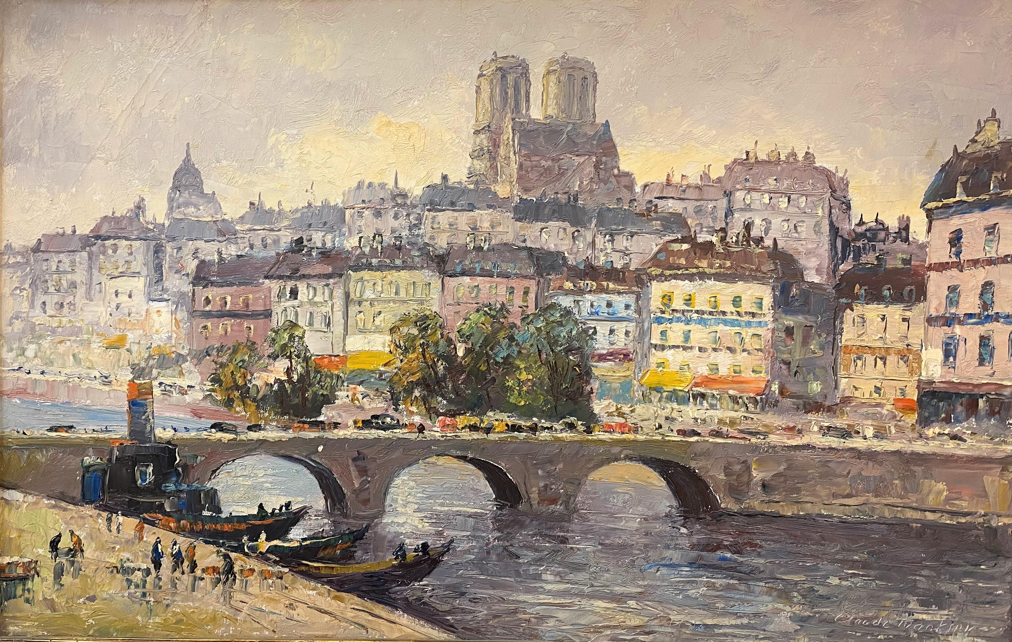 Escena parisina francesa - Painting de Claude Montier