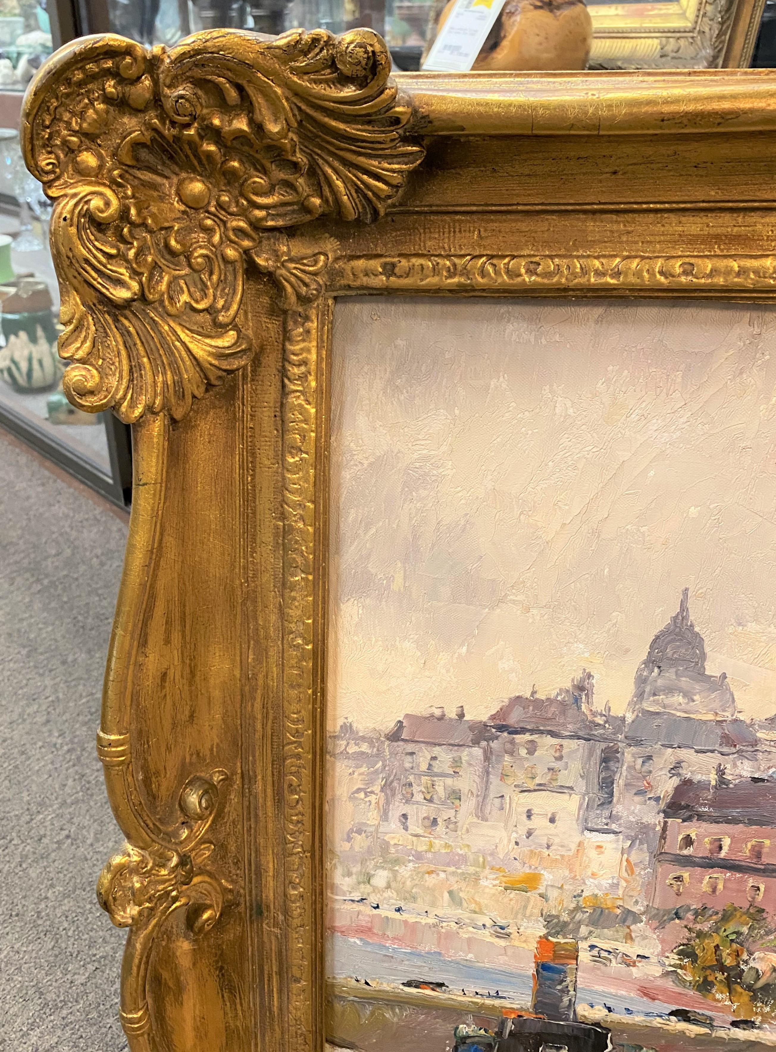French Parisian Scene - Impressionist Painting by Claude Montier