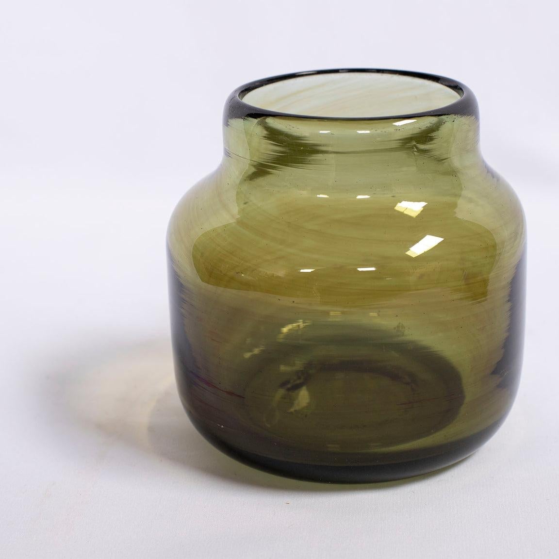 French Claude Morin Glass Flower Vase, Signed, 1960-1970's, France