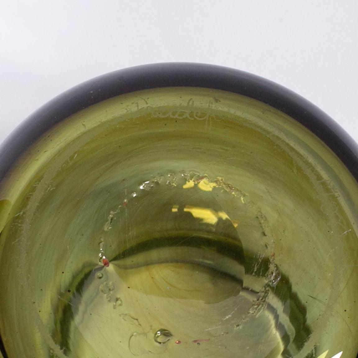Claude Morin Glass Flower Vase, Signed, 1960-1970's, France In Good Condition In Tokyo, Tokyo