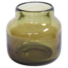 Claude Morin Glass Flower Vase, Signed, 1960-1970's, France