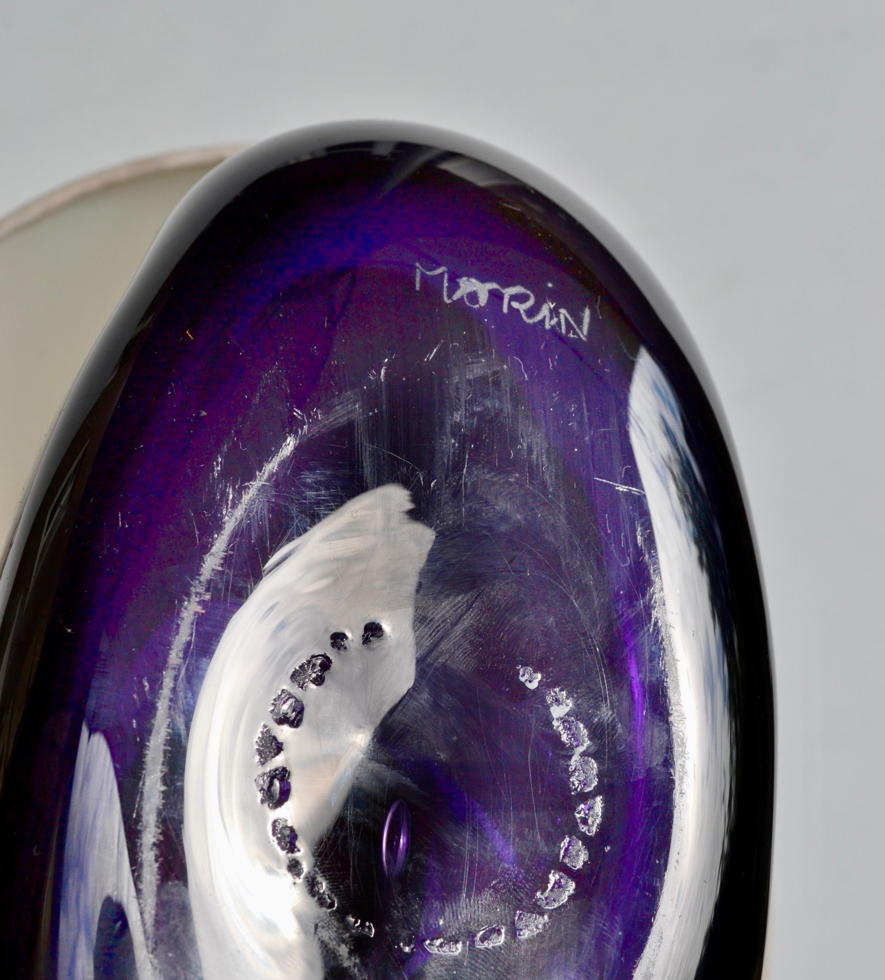 Late 20th Century Claude Morin, Signed Blown Glass Table Lamp, France, circa 1970 For Sale