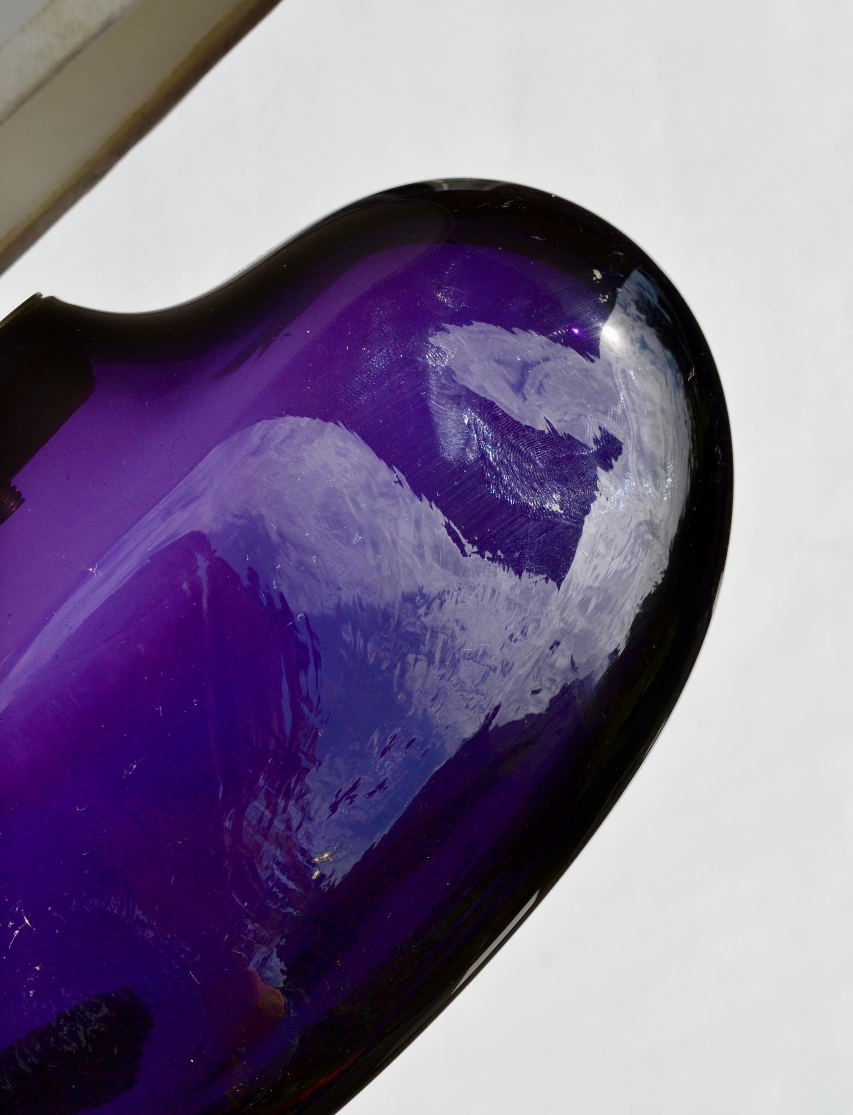 Claude Morin, Signed Blown Glass Table Lamp, France, circa 1970 For Sale 1