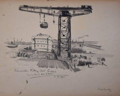 Retro Claude Muncaster Finniston Crane Glasgow Drawing '54 Scottish Modern British Art