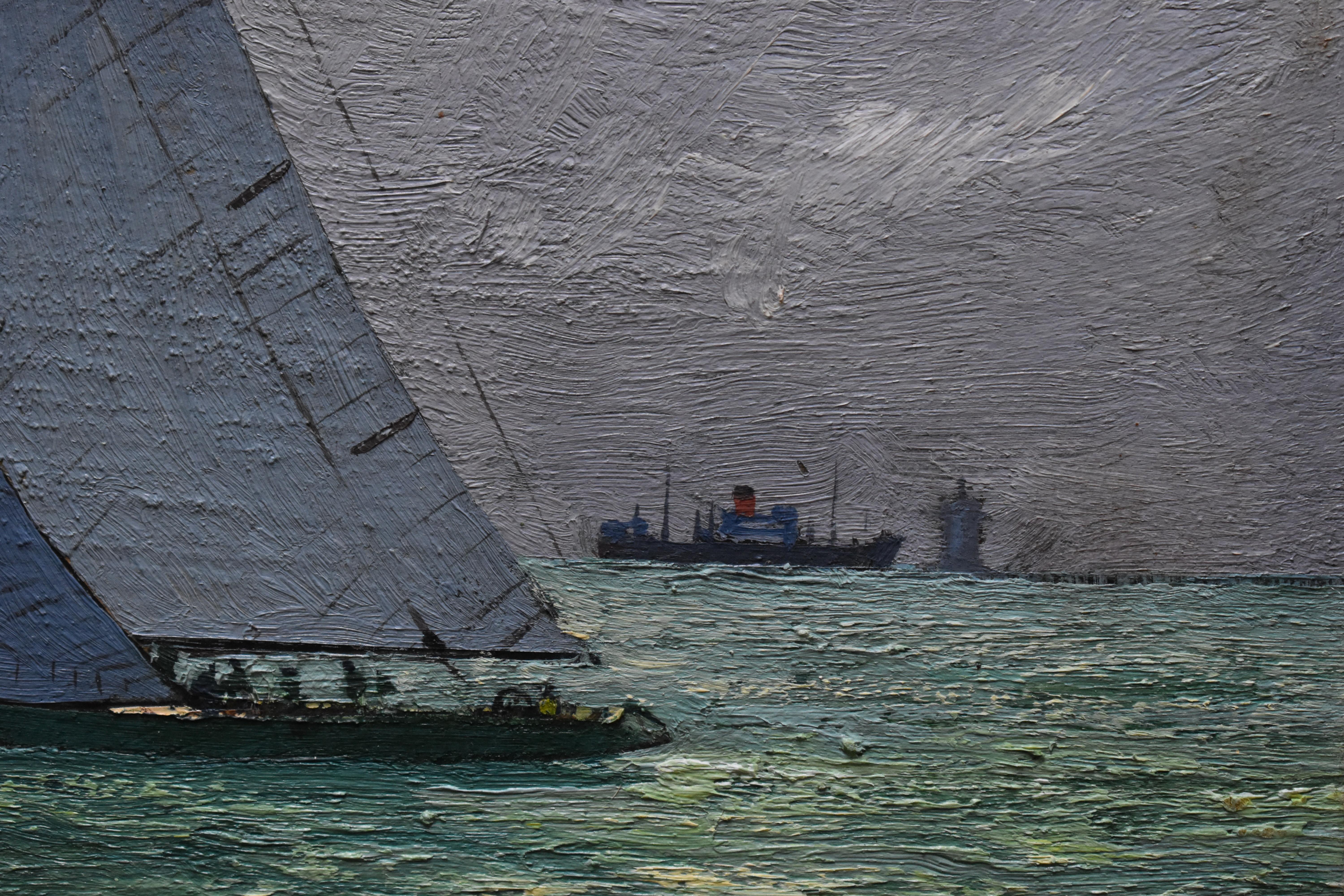 Sovereign and Kurrewa America’s Cup Interest Oil Painting For Sale 2