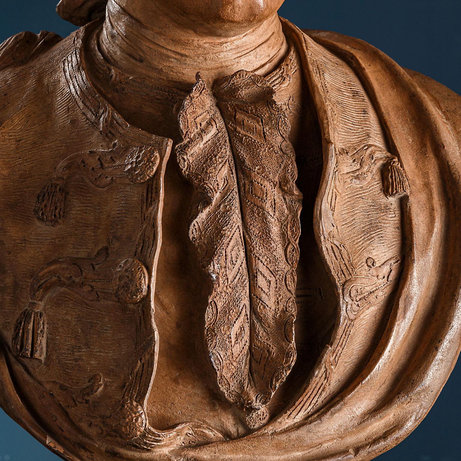 French Claude Munier, Bust of Gentleman, 1780