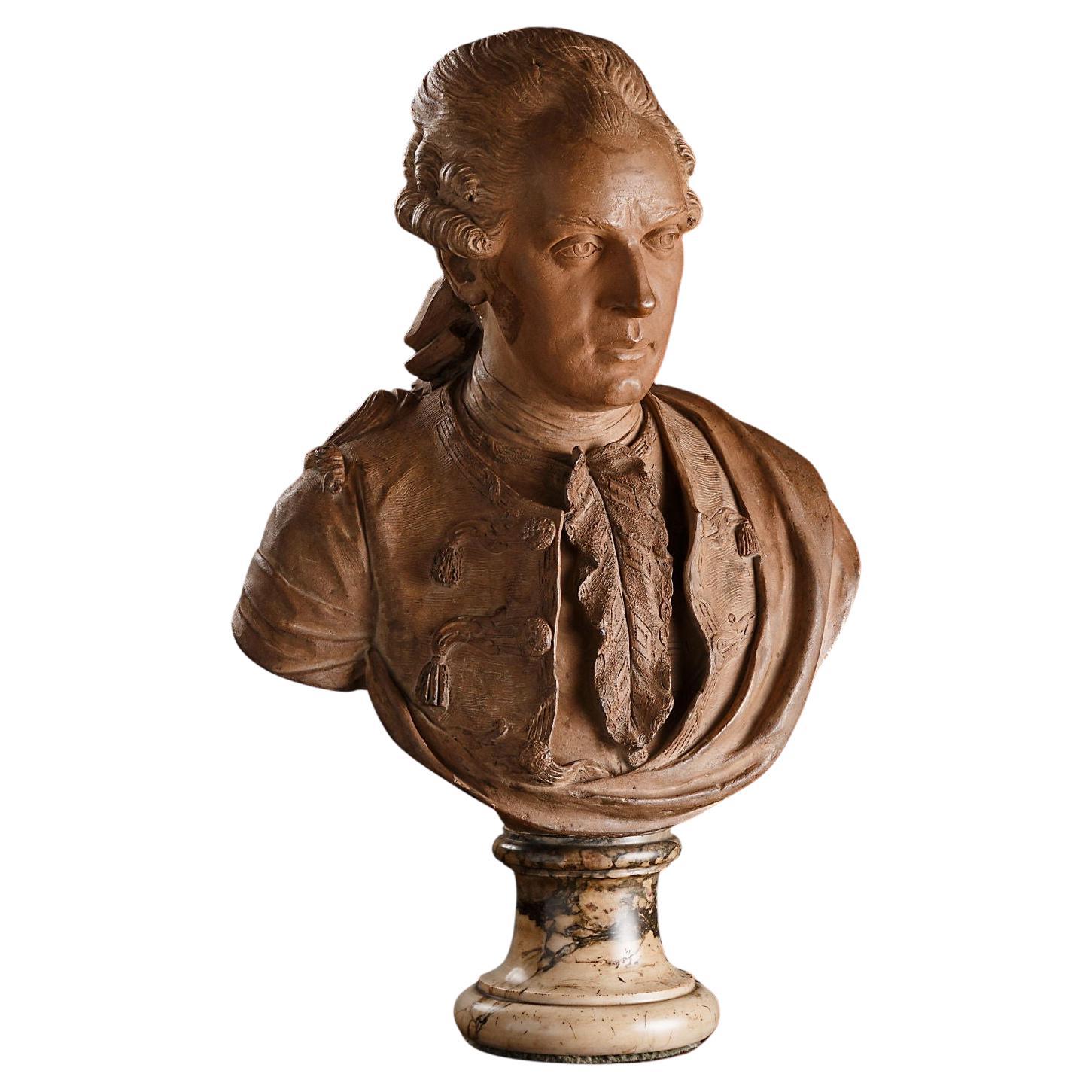 Claude Munier, Bust of Gentleman, 1780 For Sale