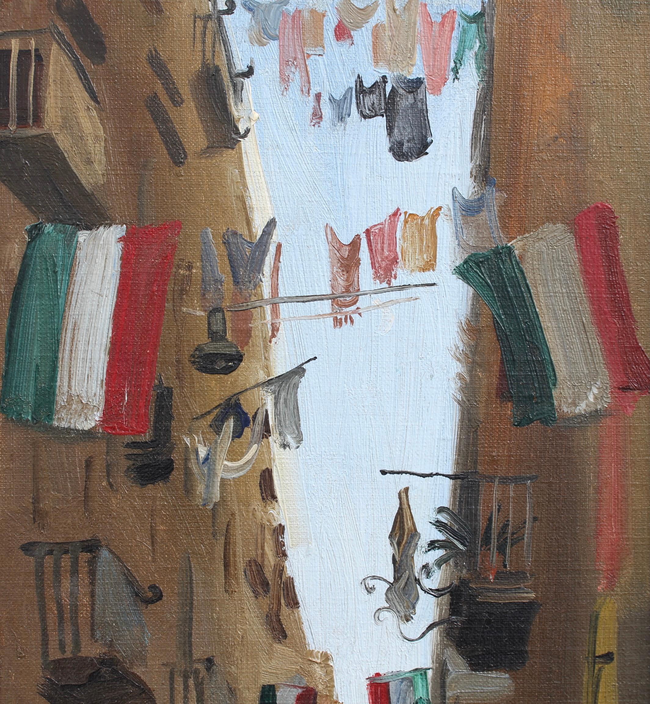Street View of Naples Italy - Expressionist Painting by Claude Petitel