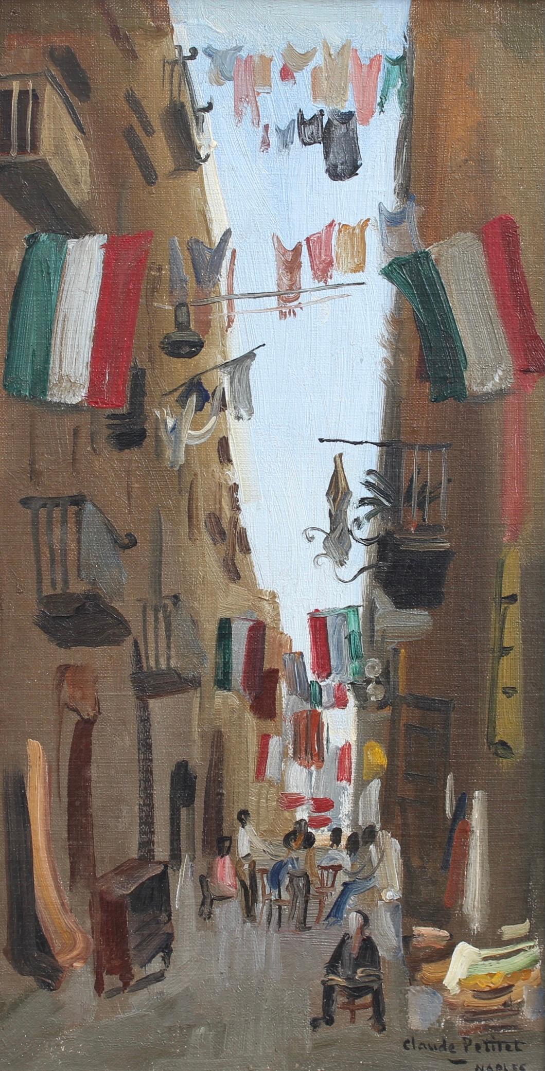 Claude Petitel Figurative Painting - Street View of Naples Italy