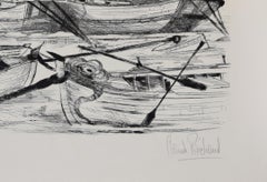 Port de Pche - Radierung von Claude Piechaud - Zweite Hlfte von 1900