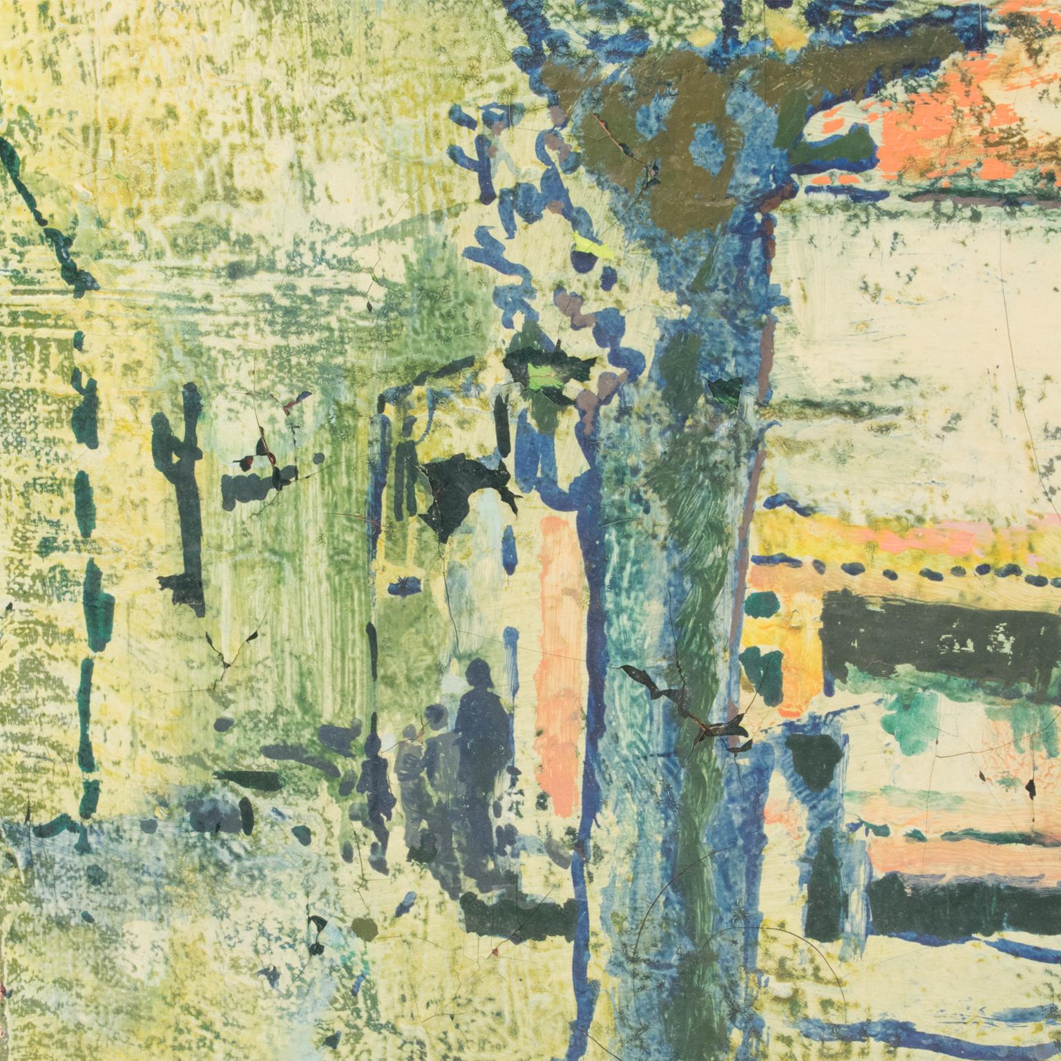 Les arbres bleus, peinture à l'huile sur toile de Claude Richard Mazier en vente 10