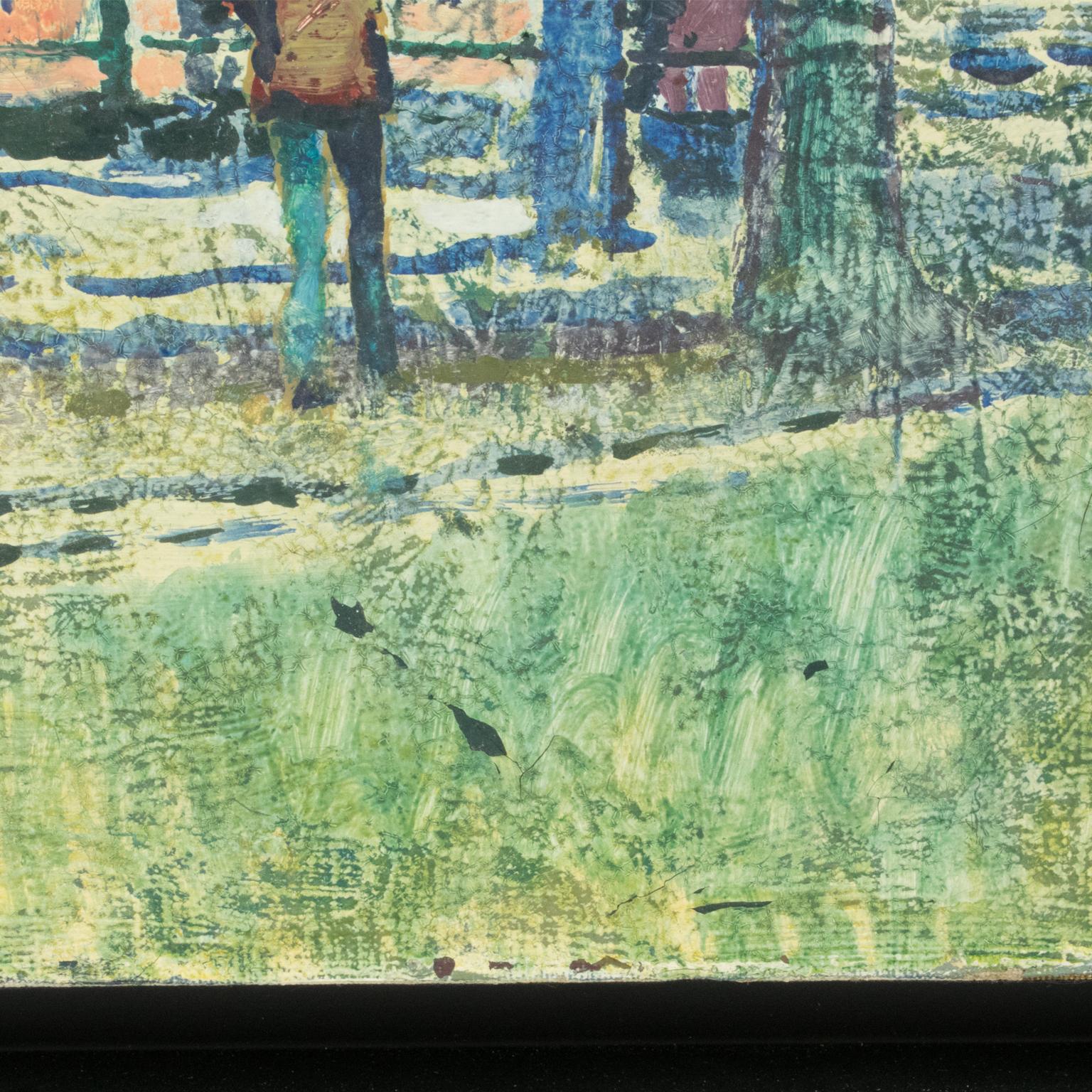 Les arbres bleus, peinture à l'huile sur toile de Claude Richard Mazier en vente 11